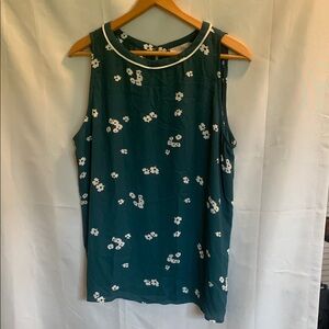 LOFT Floral Sleeveless Top - Green NWT